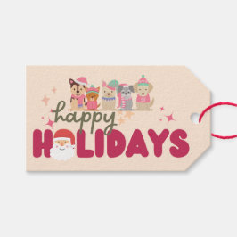 Cute hund familj eller företag - Flat Helgdag Card Presentetikett