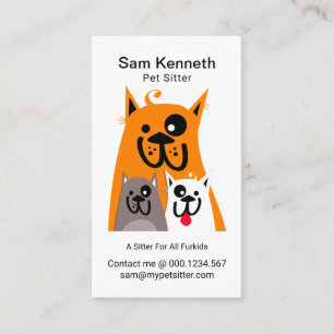 Cute Hund Family Pet-webbplats Visitkort