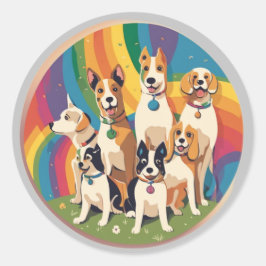 Cute Hund Family Runt Klistermärke
