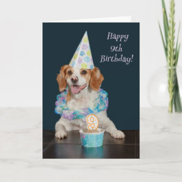 Cute hund firar 9:e födelsedagen! kort