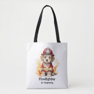 Cute Hund Fireman Kostym Firefighter in Training Tygkasse