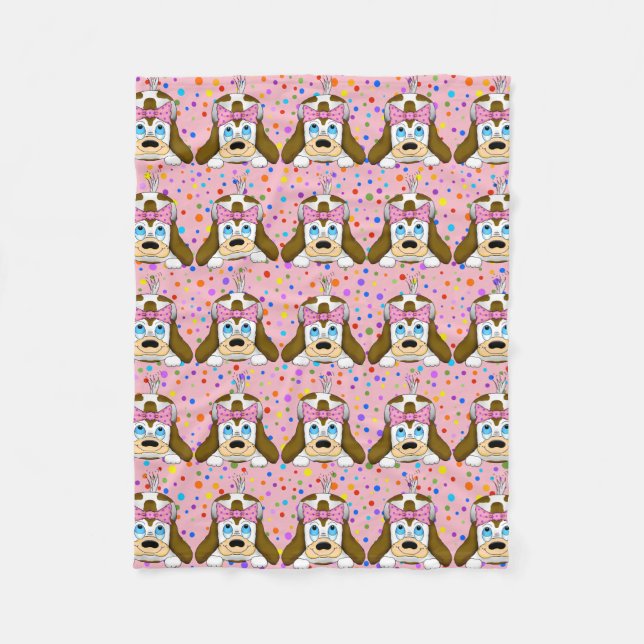 Cute Hund Fleece Blanket (Framsidan)