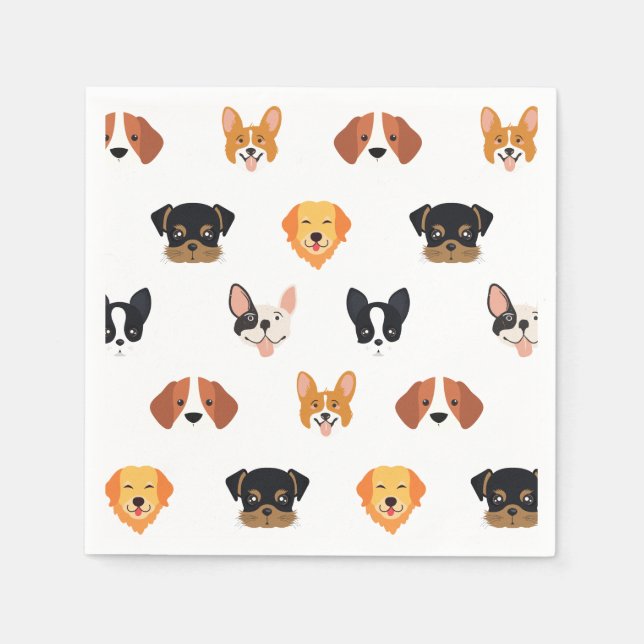 Cute Hund-Födelsedagsfest Pappersservett (Framsidan)