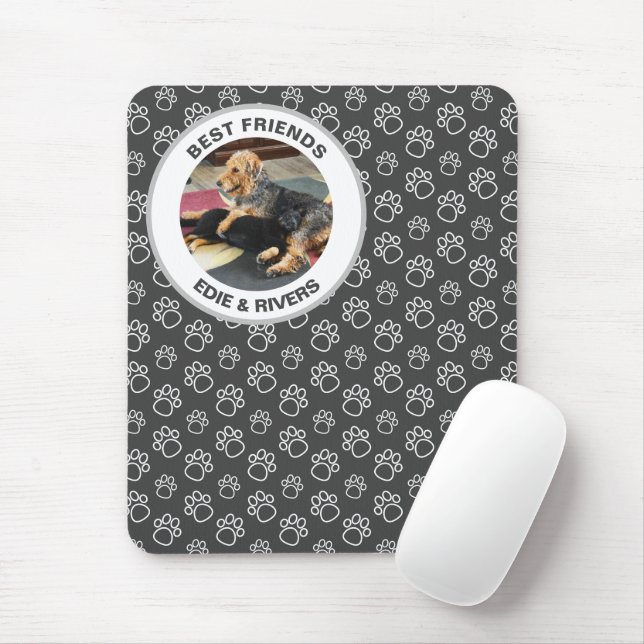 Cute Hund Foot Prages Mousepad Musmatta (Med mus)