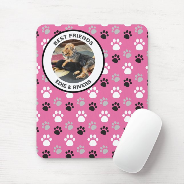 Cute Hund Foot Prages Mousepad Musmatta (Med mus)