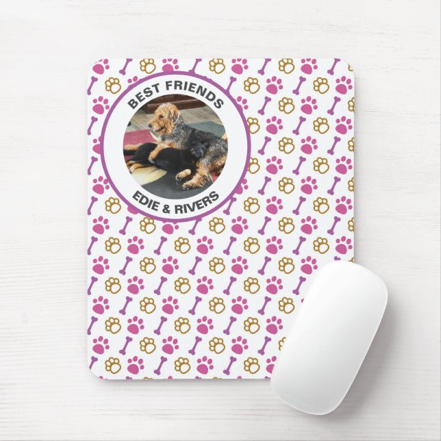 Cute Hund Foot Prages Mousepad Musmatta (Med mus)