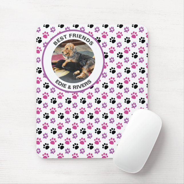 Cute Hund Foot Prages Mousepad Musmatta (Med mus)