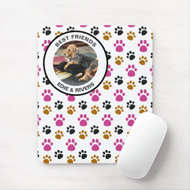 Cute Hund Foot Prages Mousepad Musmatta (Med mus)