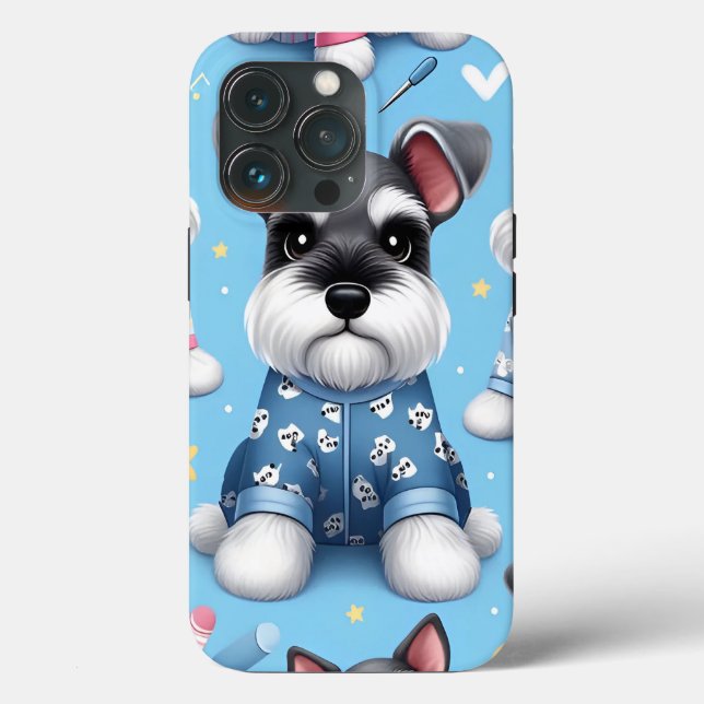 Cute Hund från Schnauzer Animal Mönster (Baksida )