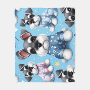 Cute Hund från Schnauzer Animal Mönster Fleecefilt