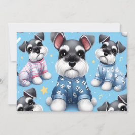 Cute Hund från Schnauzer Animal Mönster Inbjudningar