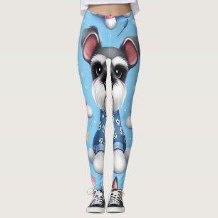 Cute Hund från Schnauzer Animal Mönster Leggings