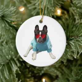 Cute Hund Fransk Bulldog Boston Terrier Ornament
