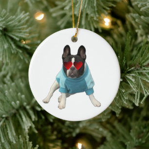 Cute Hund Fransk Bulldog Boston Terrier Ornament