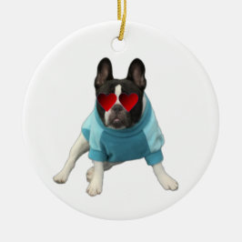 Cute Hund Fransk Bulldog Boston Terrier Ornament