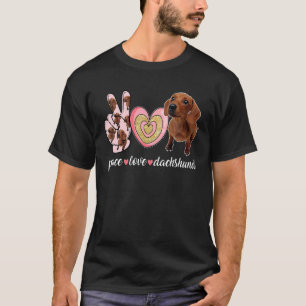 Cute Hund fred Kärlek Dachshund T Shirt