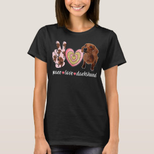 Cute Hund fred Kärlek Dachshund T Shirt