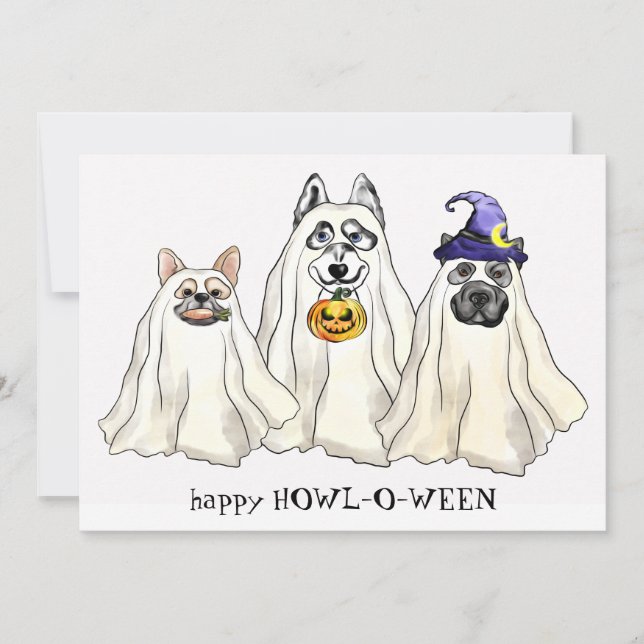 Cute Hund FUNNY Animal Happy halloween Julkort (Framsida)