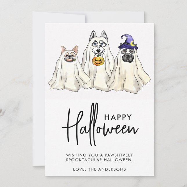 Cute Hund FUNNY Animals Pets Happy halloween Julkort (Framsida)