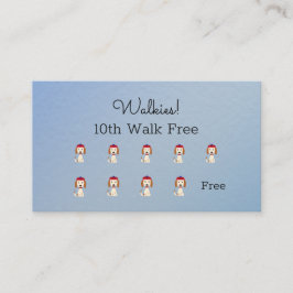 Cute Hund gång/Grooming Loyalty Card på blått Lojalitetskort