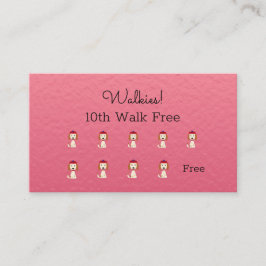 Cute Hund gång/Grooming Loyalty Card på Rosa Lojalitetskort