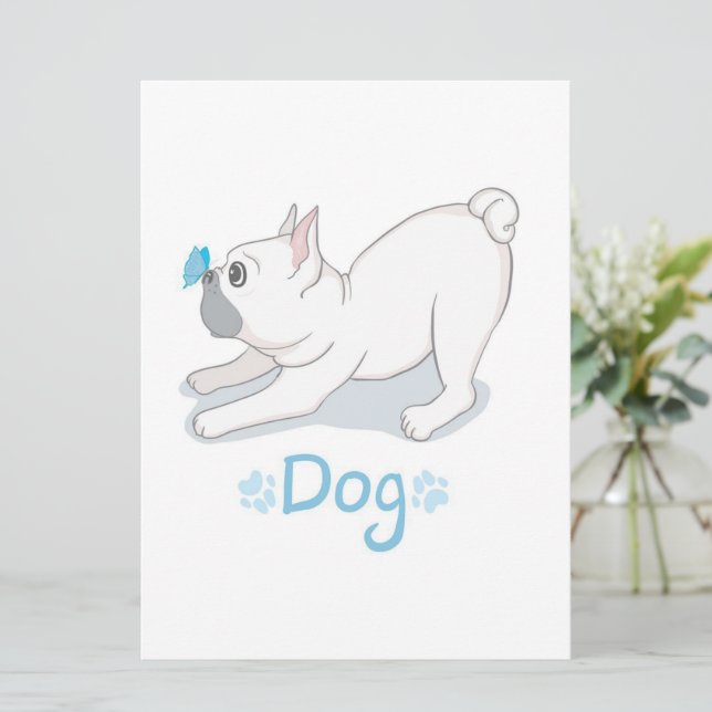 Cute Hund Gift | Rolig hund med fjäril Meny (Stående Fram)