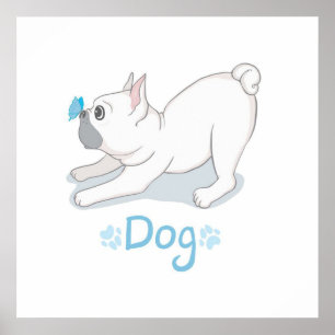 Cute Hund Gift Rolig hund med fjäril Poster