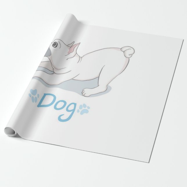 Cute Hund Gift | Rolig hund med fjäril Presentpapper (Utrullad)