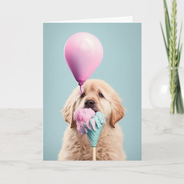 Cute Hund Golden Retriever-hälsningskort Kort (Framsida)