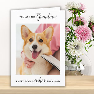 Cute Hund Grandma Personlig Pet Photo Birthday Helgkort