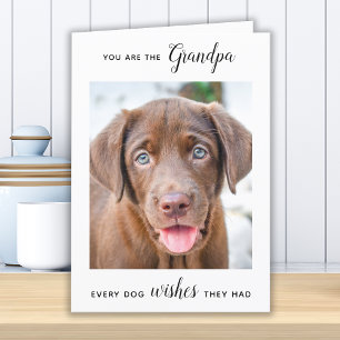 Cute Hund Grandpa Personlig Pet Photo Birthday Helgkort