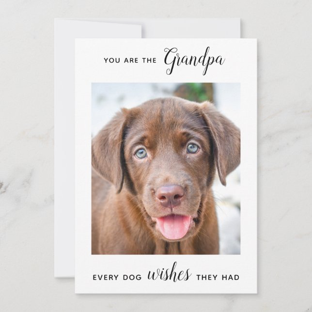 Cute Hund Grandpa Personlig Pet Photo Birthday Julkort (Framsida)