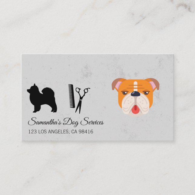 Cute Hund Groomer Stylist Sheets Visitkort (Framsida)