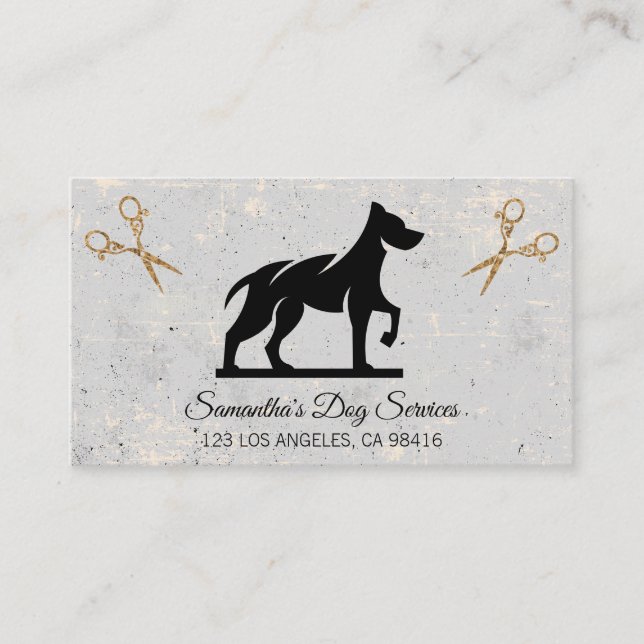 Cute Hund Grooming Elegant Sheets, Affärskort Visitkort (Framsida)