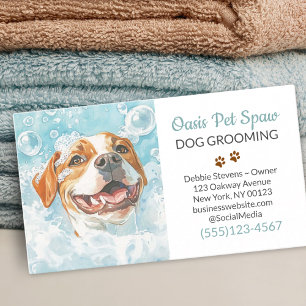 Cute Hund Grooming Pet Bathing Service Visitkort