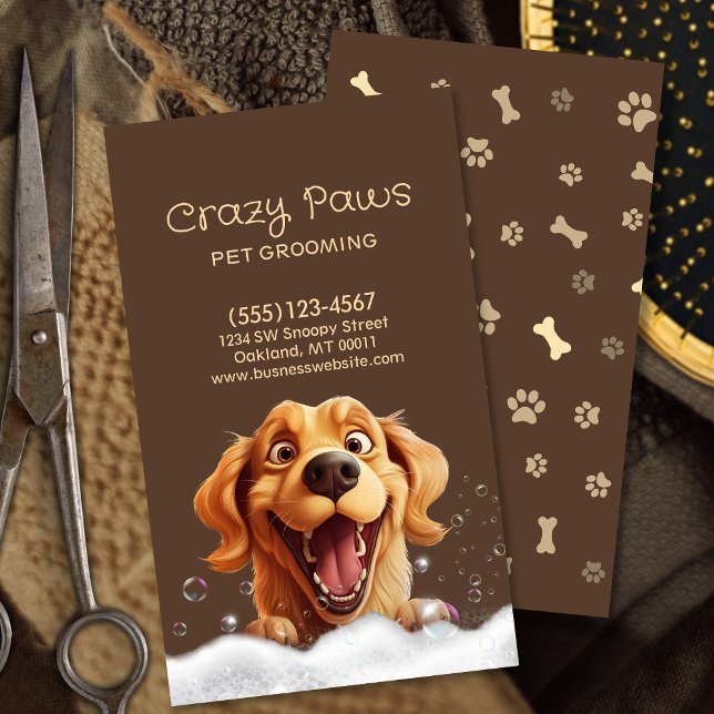 Cute Hund Grooming Pet Service Visitkort (Skapare uppladdad)