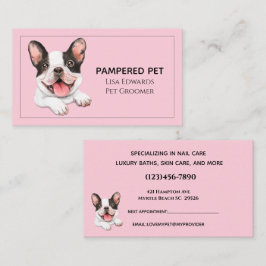 Cute Hund Grooming Rosa Business Appointation Card Tidsbeställning Kort