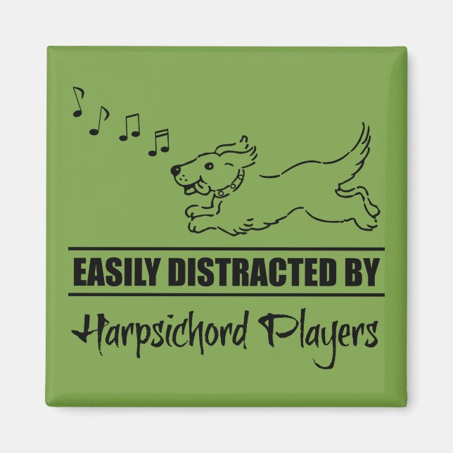 Cute Hund har lätt distraherats av Harpsichord-spe Magnet (Framsidan)