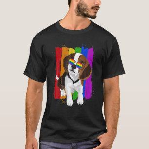 Cute Hund HBT Rainbow Flagga T Shirt