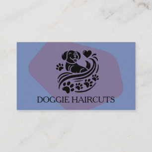 Cute Hund Heart Tassar Logotyp Groomer Visitkort