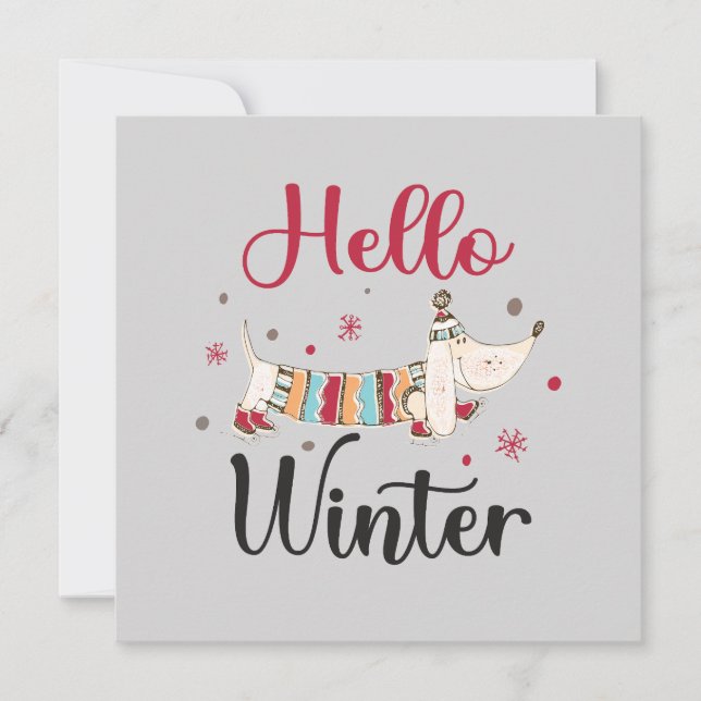 Cute Hund Hej Winter (Framsida)