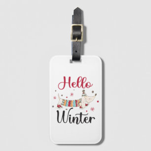 Cute Hund Hej Winter Bagagebricka