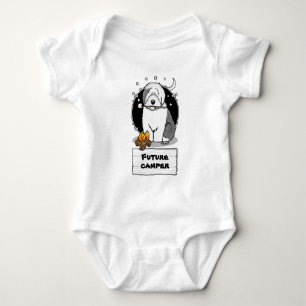 Cute Hund Hiker Camper Old English Sheepdog Grått T Shirt