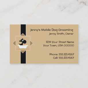Cute Hund i Bathtub Pet Hund Groomer   Visitkort