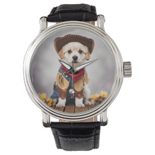 Cute hund i en cowboykostym armbandsur