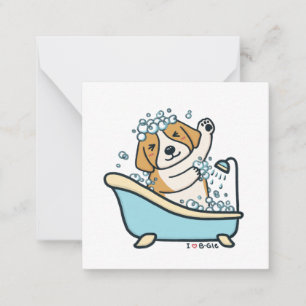 Cute Hund i en Shower-illustration Anteckningskort