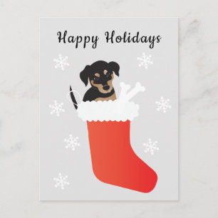 Cute Hund i ett lagrade Snöflingor Vykort
