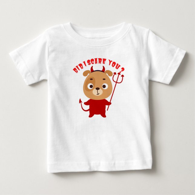 Cute hund i rött djävulen-kostym som innehåller en t shirt (Framsida)