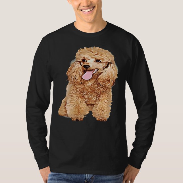 Cute Hund i Wig Funny Blond Pudel T Shirt (Framsida)
