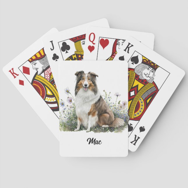Cute Hund Illustration - Collie Casinokort (Baksidan)